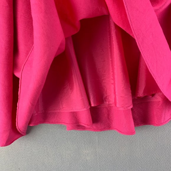 **SOLD**Lauren Ralph Lauren LRL Womens Skirt 12 Pink Linen Skater Flare Pockets - Picture 2 of 10